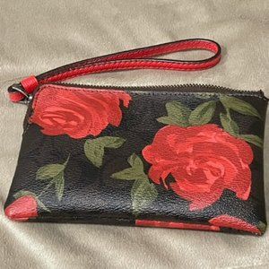 Coach Credit Card Wallet With Roses - NEW